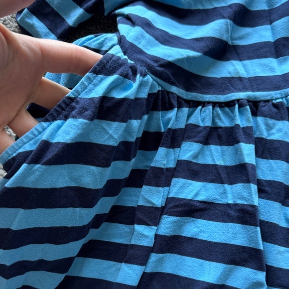Hanna Andersson Bright Blue & Navy Striped Play Dress - Picture 3 of 4